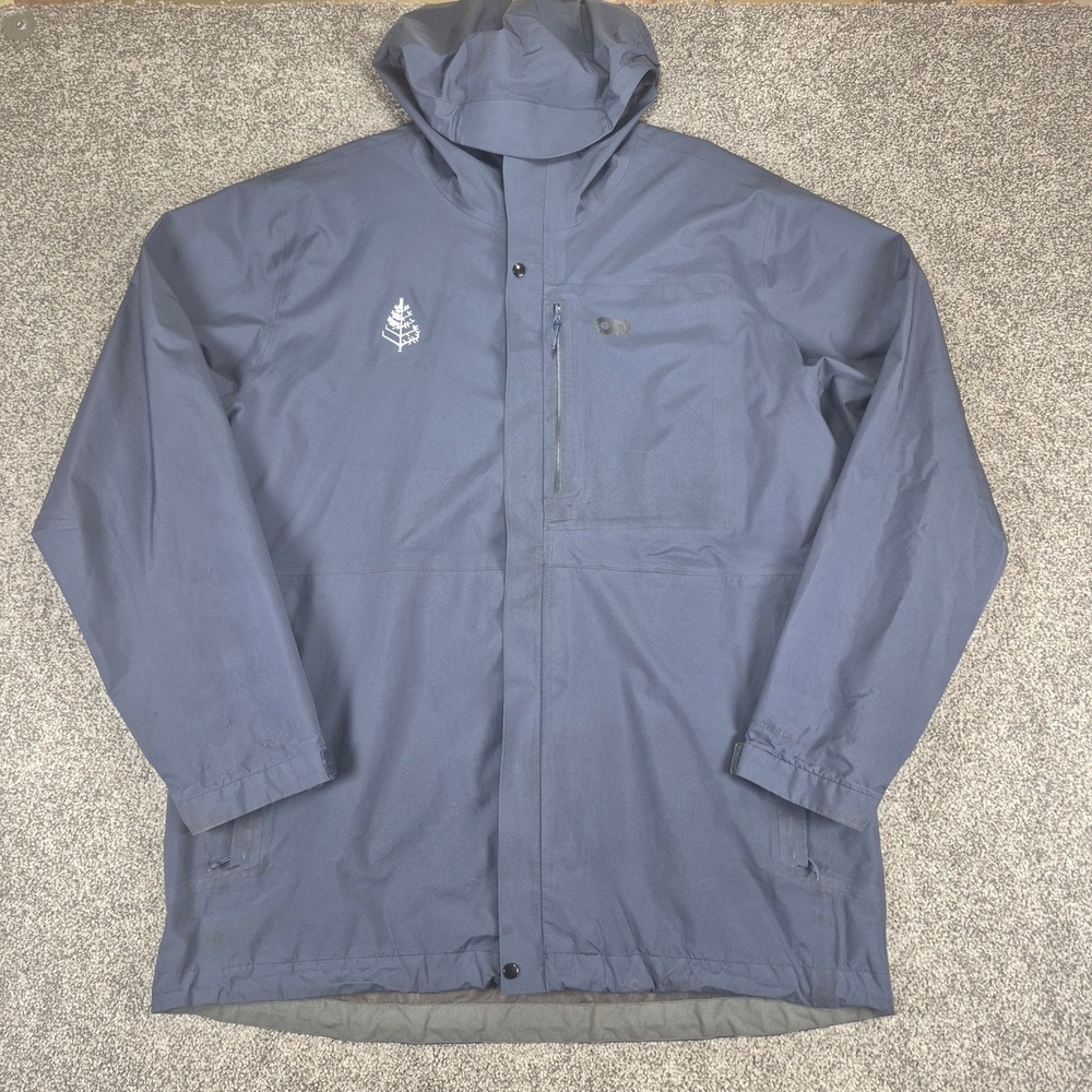 Outdoor Research‎ Gore-Tex Jacket Mens XXL Navy Blue Hooded Shell Waterproof